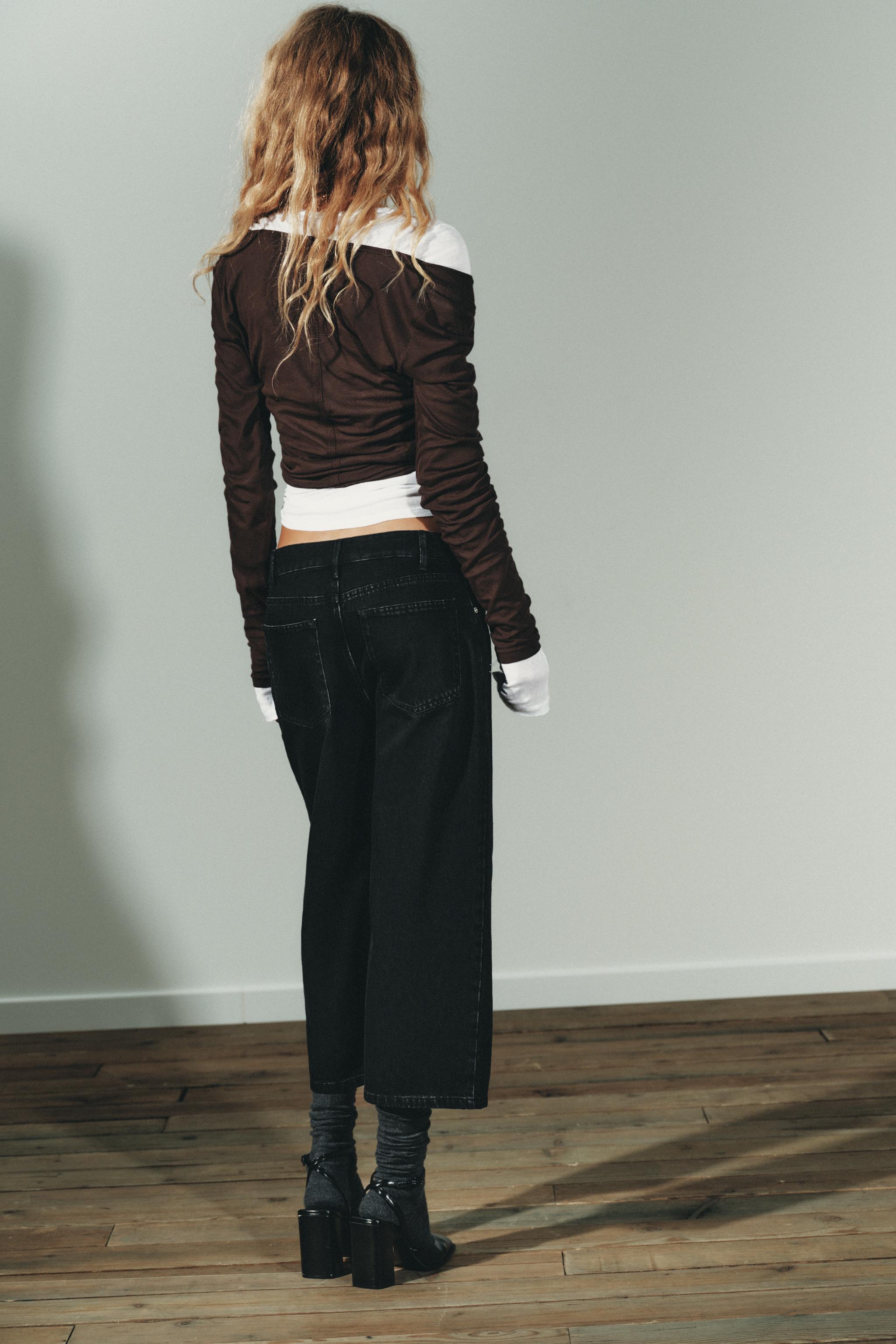 MID-RISE TRF DENIM JORTS SHORTS